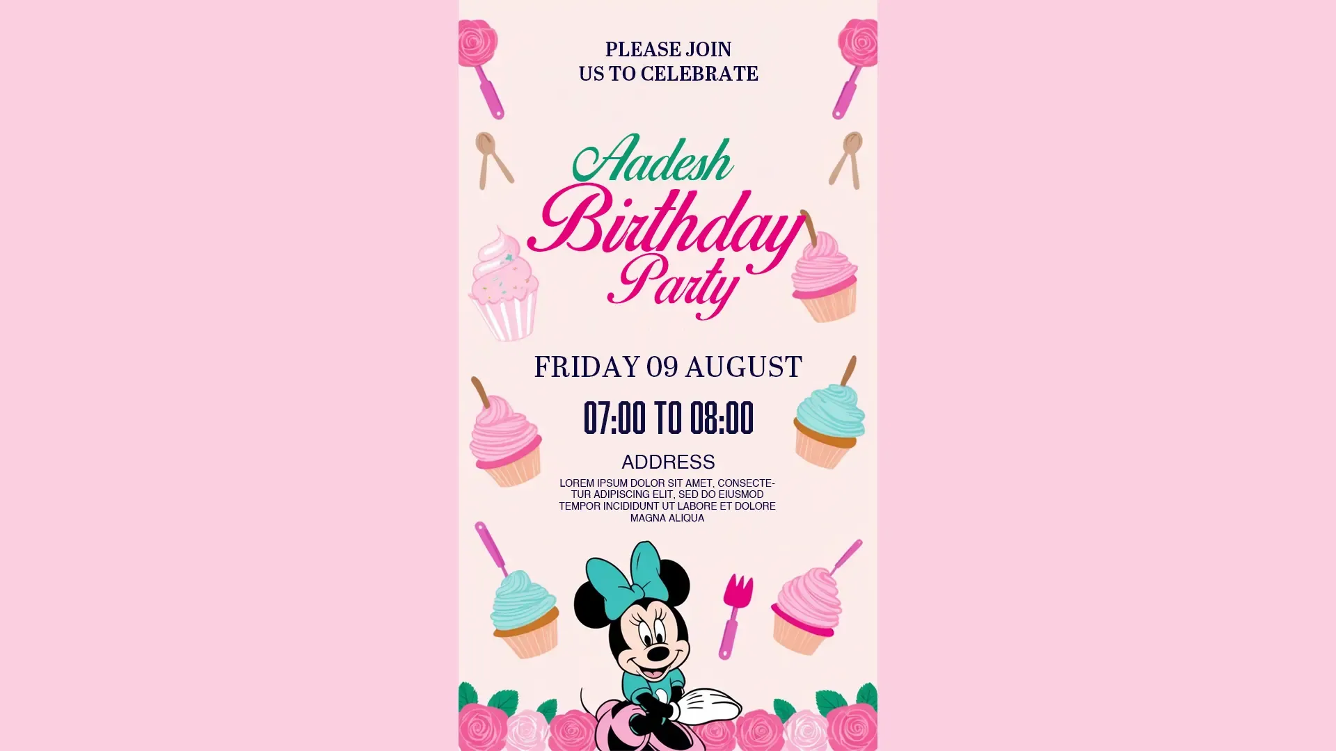 Sweet Cupcake Theme Birthday Party Invitation Card for Instagram Story